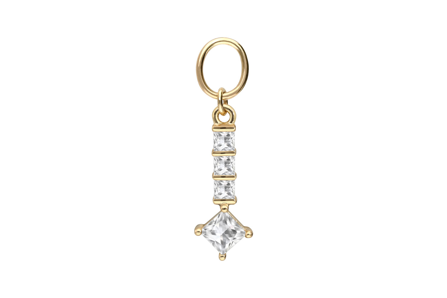 18 Karat Gold Anhänger für Clicker 4 EINGEFASSTE MOISSANITE von Piercingline